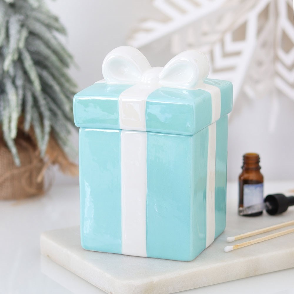 Something Different - Blue Christmas Present Ölbrenner/Teelichthalter fürs Raumdüfte - Blau